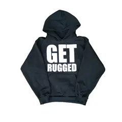 Black Get Rugged heavyweight hoodie